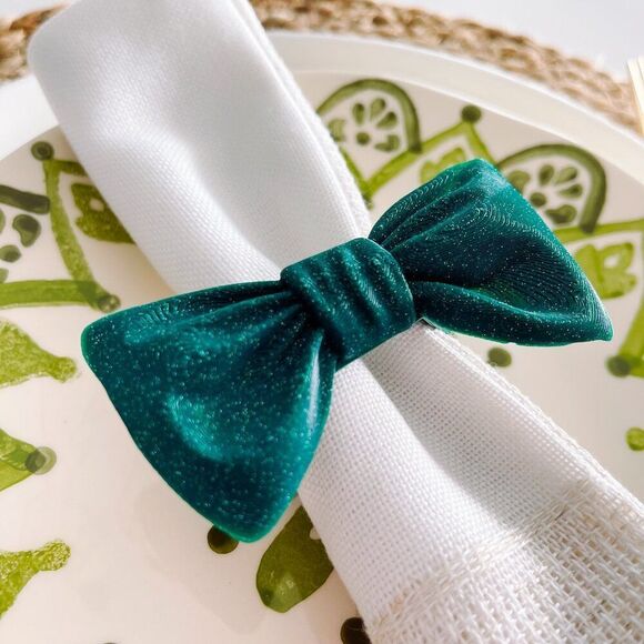 Stylish Bow Napkin Rings – Pine Green Handmade - Wedding Party Event Planner - Picture 7 of 14